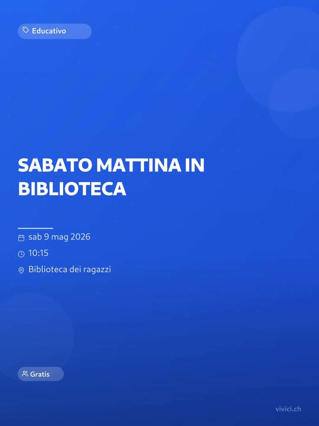SABATO MATTINA IN BIBLIOTECA