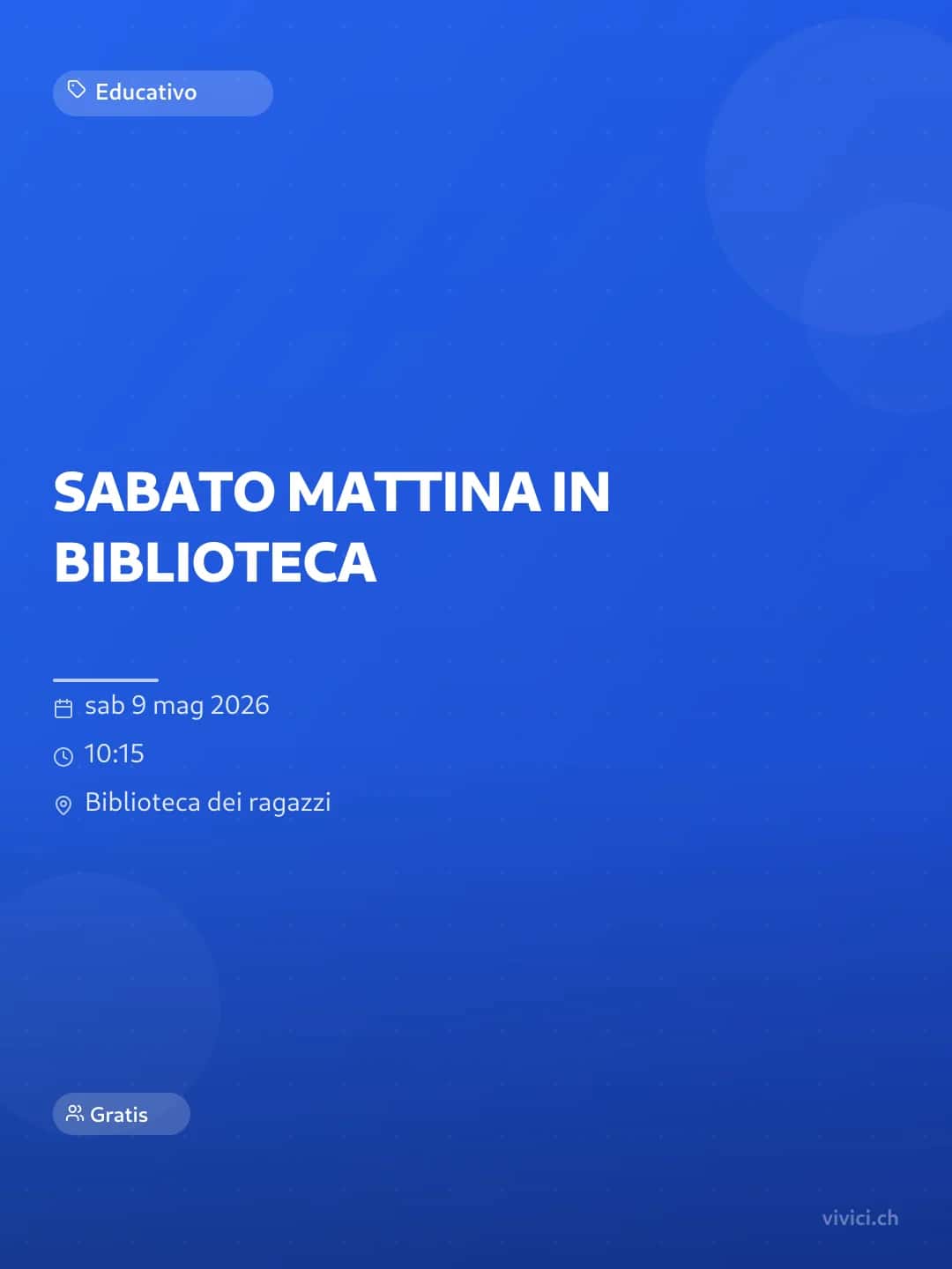 SABATO MATTINA IN BIBLIOTECA