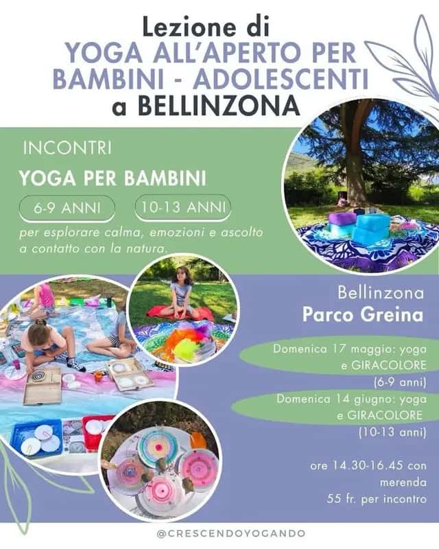 Lezione di Yoga all'Aperto per Bambini e Adolescenti a Bellinzona