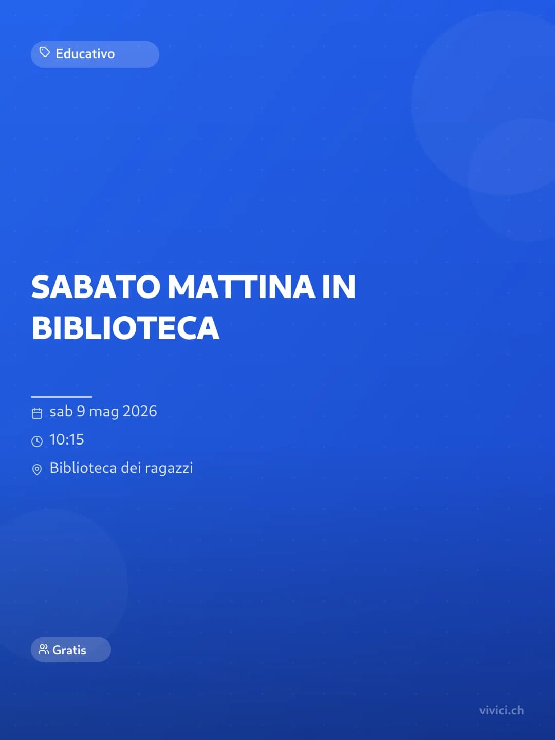 SABATO MATTINA IN BIBLIOTECA