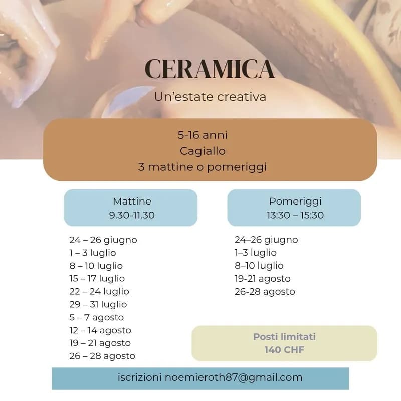 Ceramica: Un'estate creativa