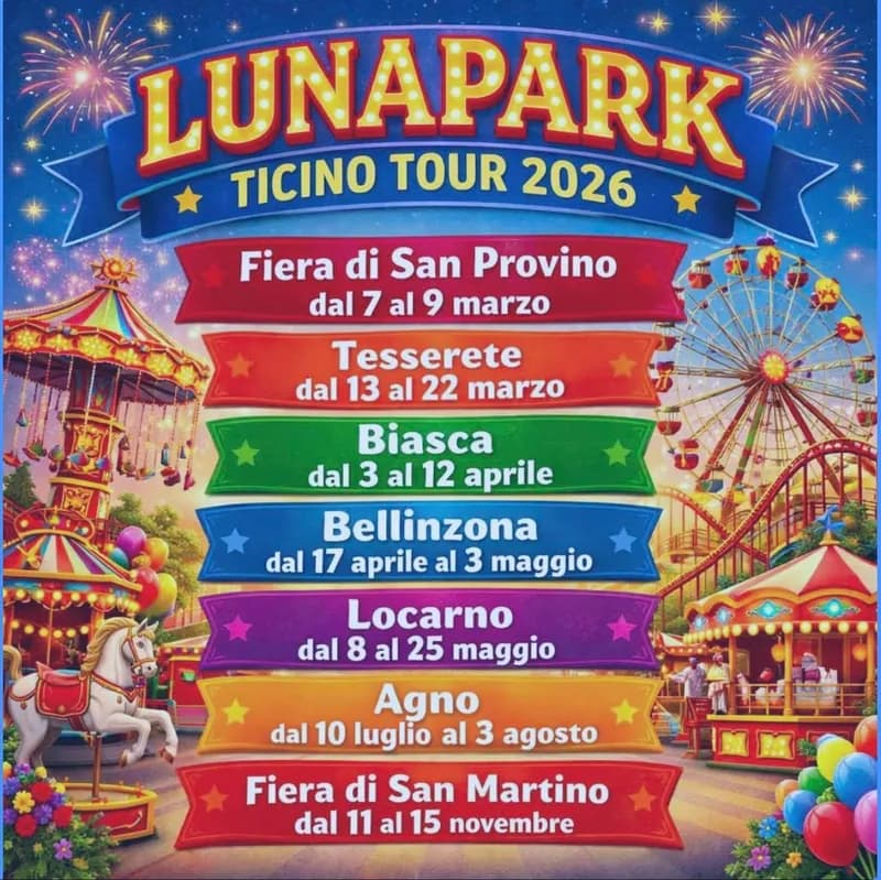 LUNAPARK TICINO TOUR 2026