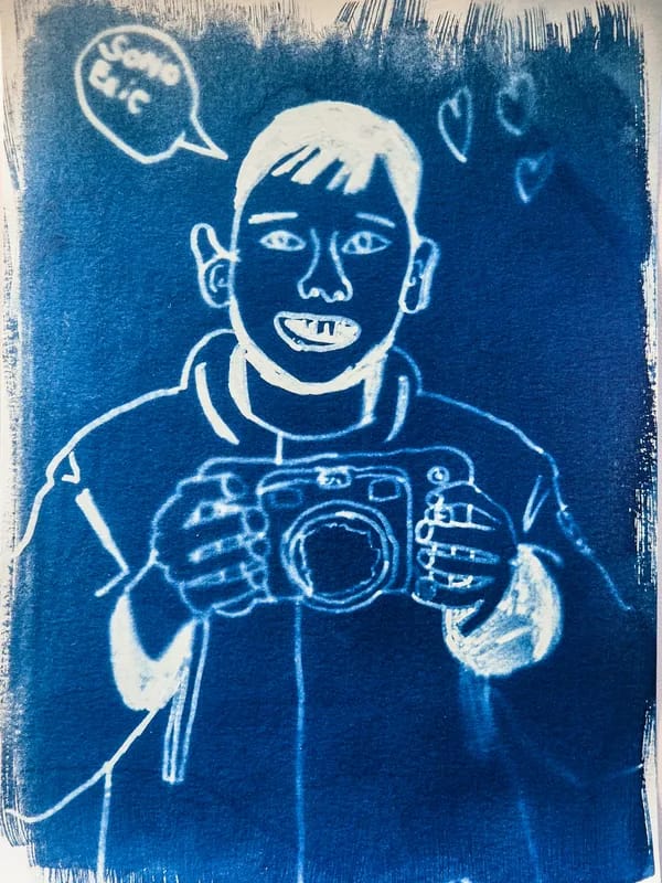 Il mio ritratto in blu — Laboratorio di cianotipia