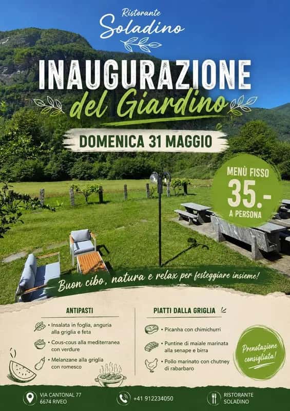 Inaugurazione del Giardino – Ristorante Soladino
